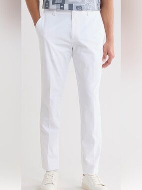 G/FORE snow Men's White Slim Chinos - Clean Tailored Fit